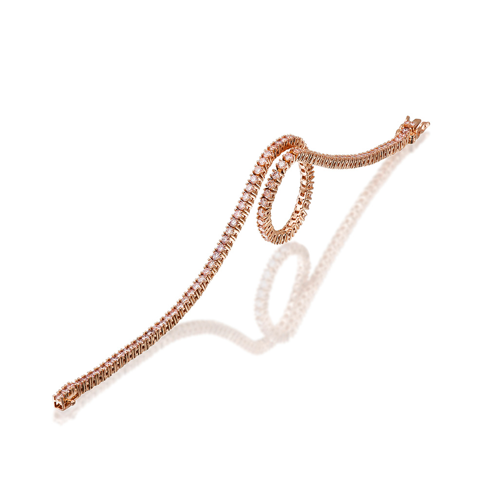 Tennis Bracelet with Pink Diamonds - Holloway Diamonds