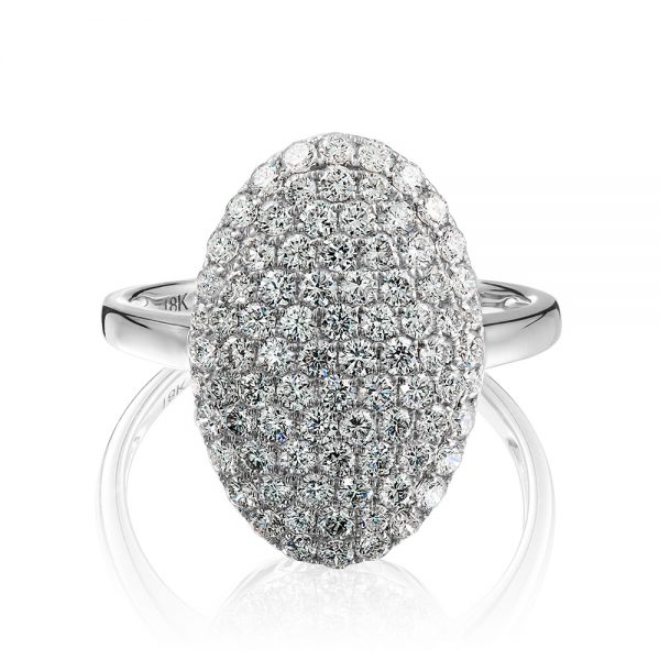 Oval Diamond Pave Ring