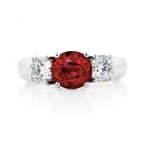 Round Vintage Ruby Engagement Ring in Rose Gold | Aquarius Cerise