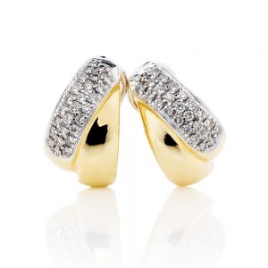 Pave Crossover Diamond Earrings