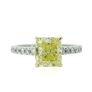 yellow and white diamond engagement ring