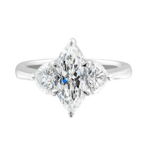 This stunning Marquise Diamond top Ring features Platinum and an 18 karats white gold ring.