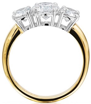 3 across diamond engagement ring