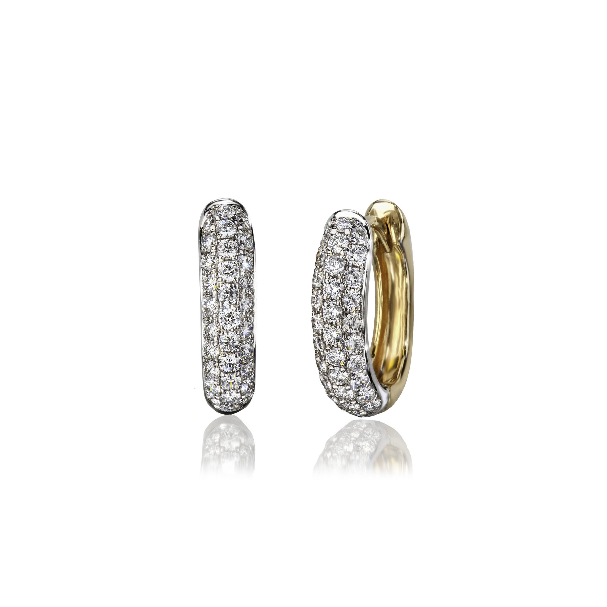 Pave set diamond hoop earrings - Holloway Diamonds