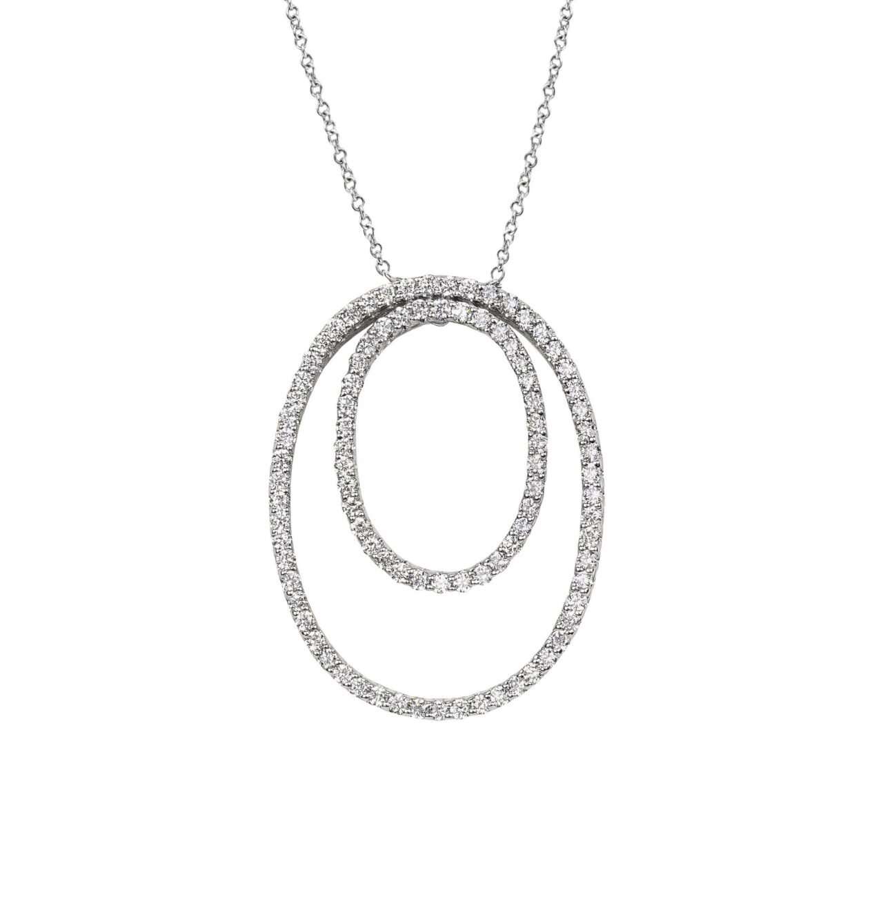 18k white gold diamond curved pendants