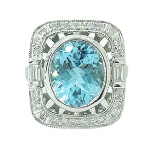 Art deco aquamarine ring