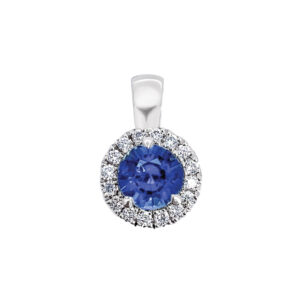 Sapphire Diamond Halo Pendant