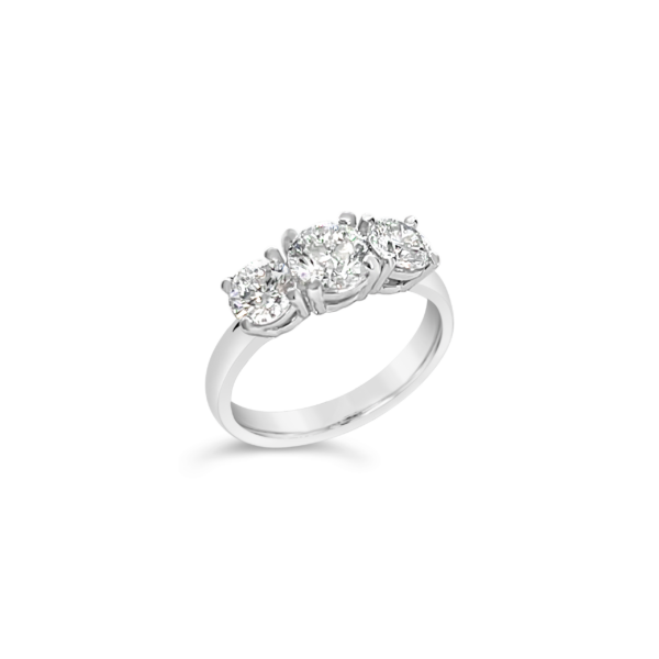 Round Diamond Trilogy Ring - Image 2