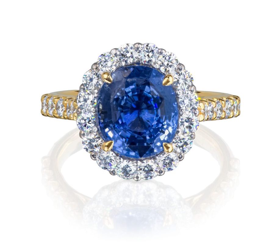 Oval Cut Sapphire With Diamond Halo Ring Holloway Diamonds