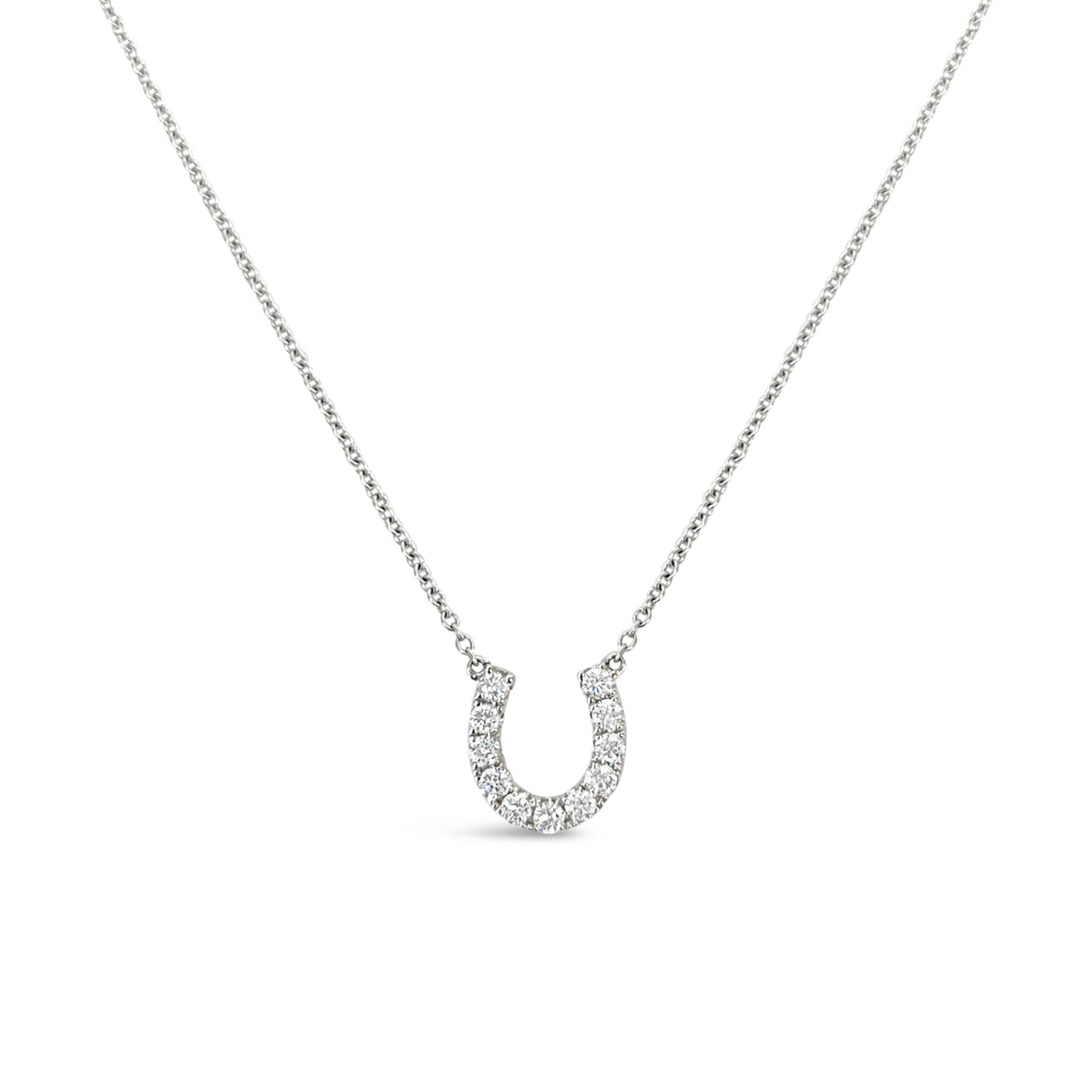 Horseshoe Diamond Pendant Necklace