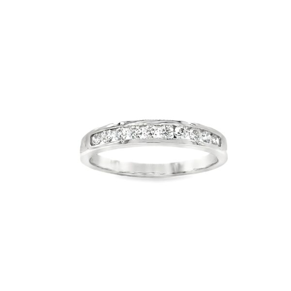 Channel Set White Gold Diamond Band