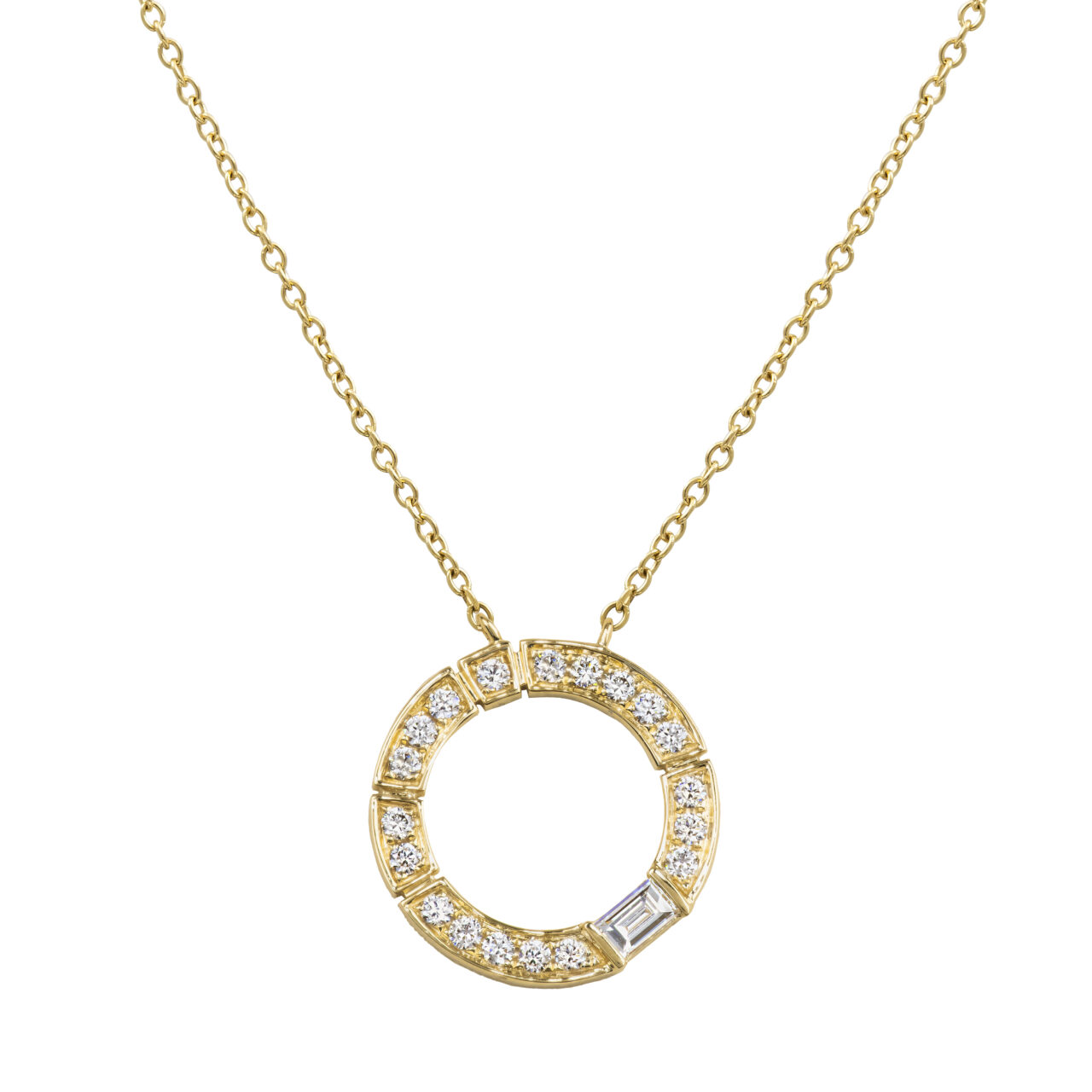 Eternity Diamond Pendant Necklace - Yellow Gold