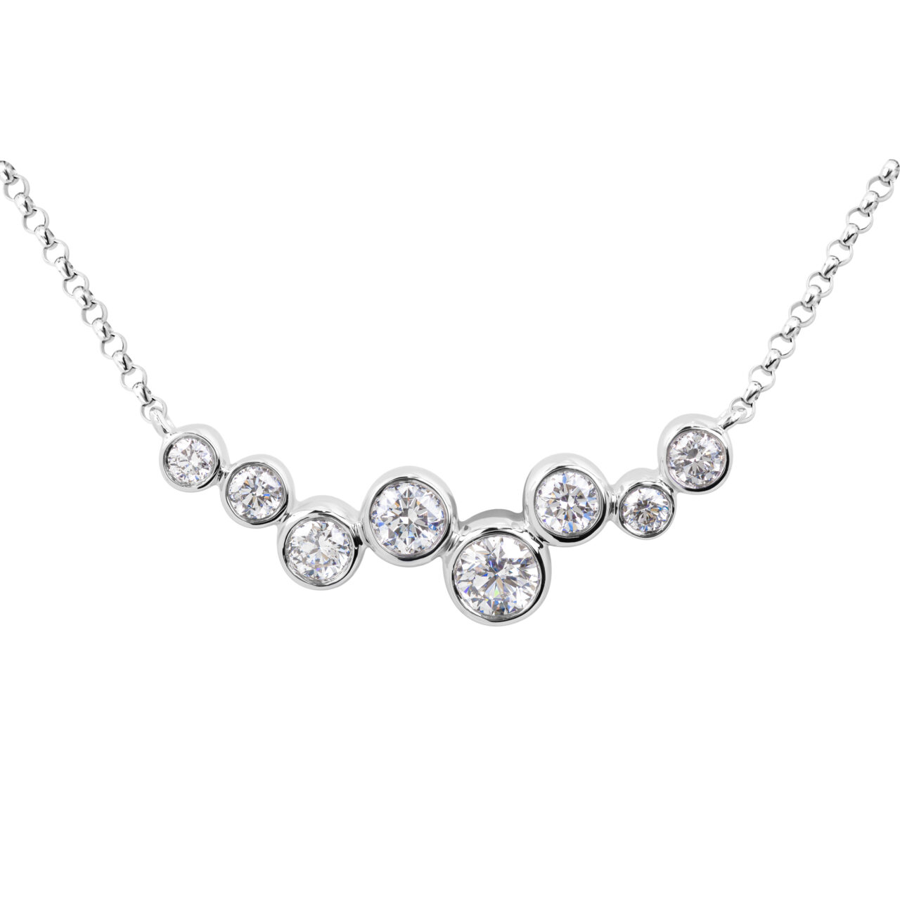 Scattered Diamond Bar Necklace - Image 2