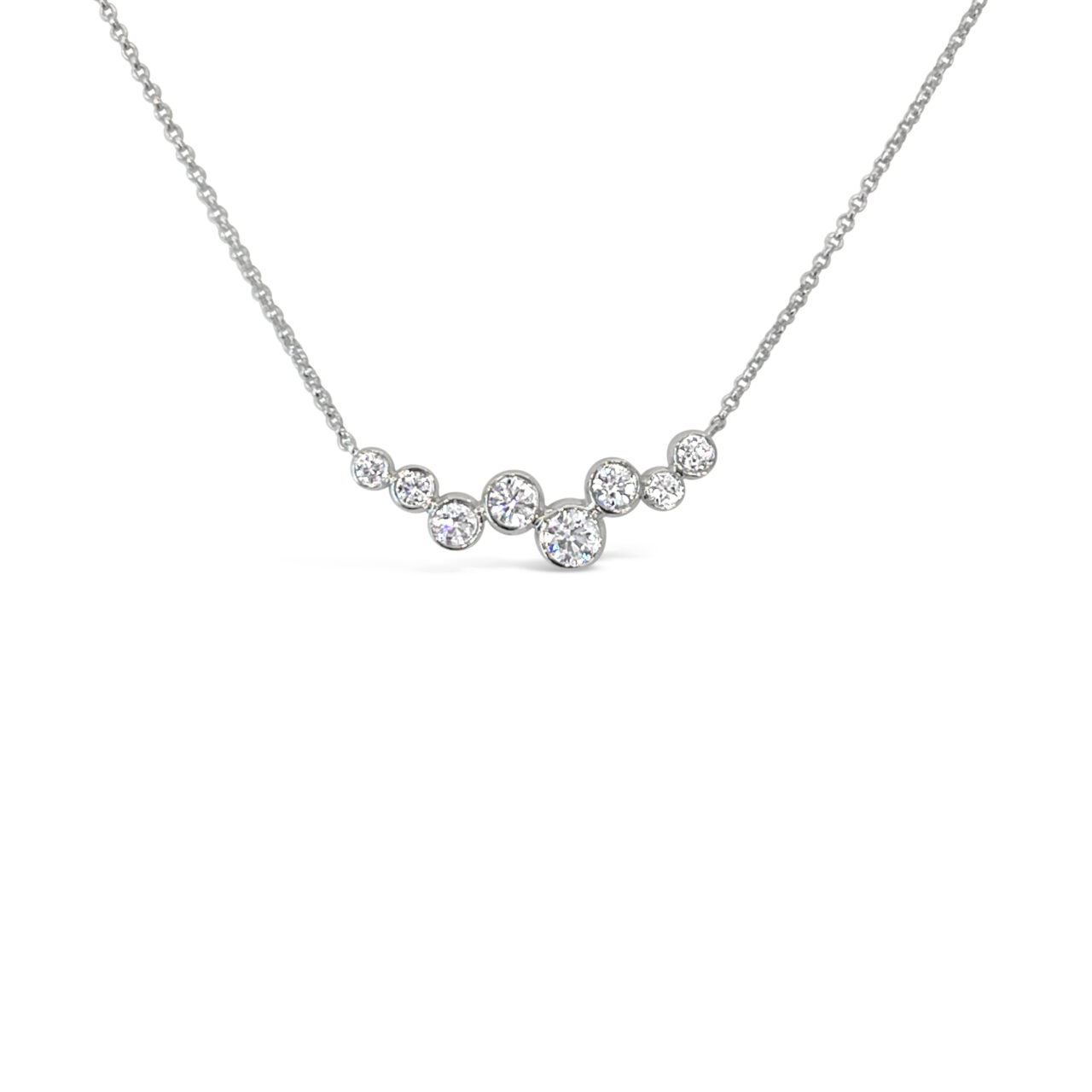 Scattered Diamond Bar Necklace