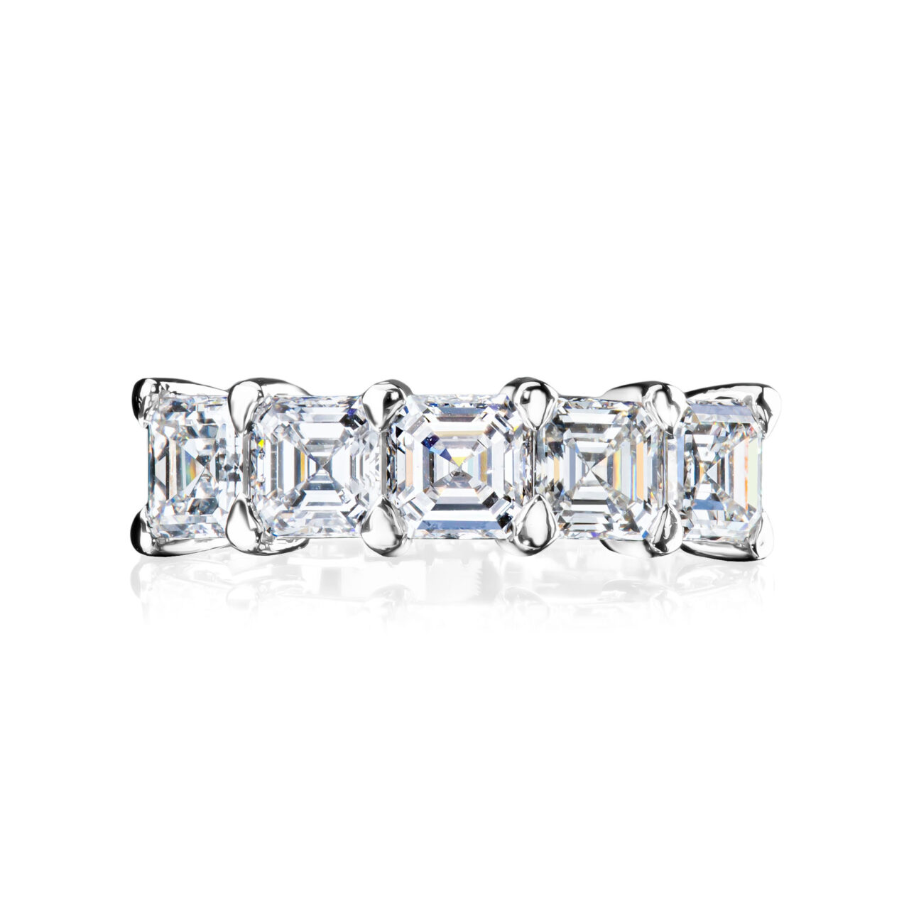 5 across asscher cut diamond band