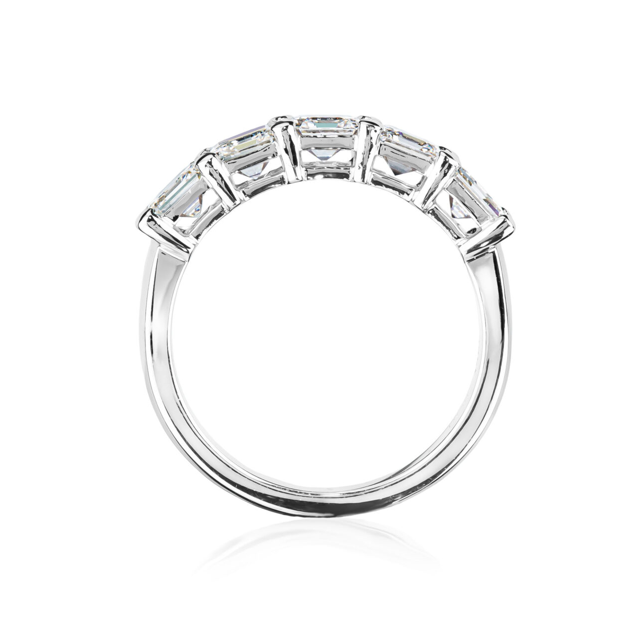 5 across asscher cut diamond band