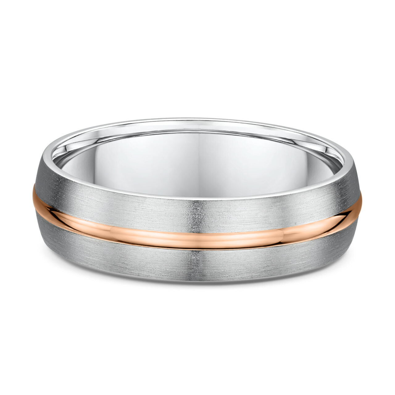 Brushed finish two tone men's ring - Image 2