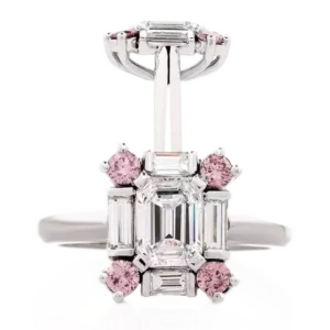 Emerald Cut and Pink Diamond Ring