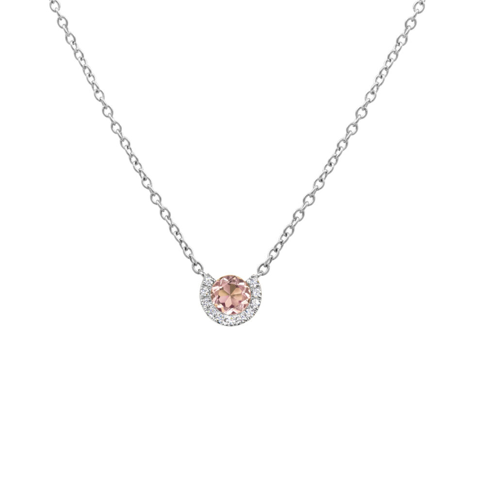 Morganite necklace deals rose gold