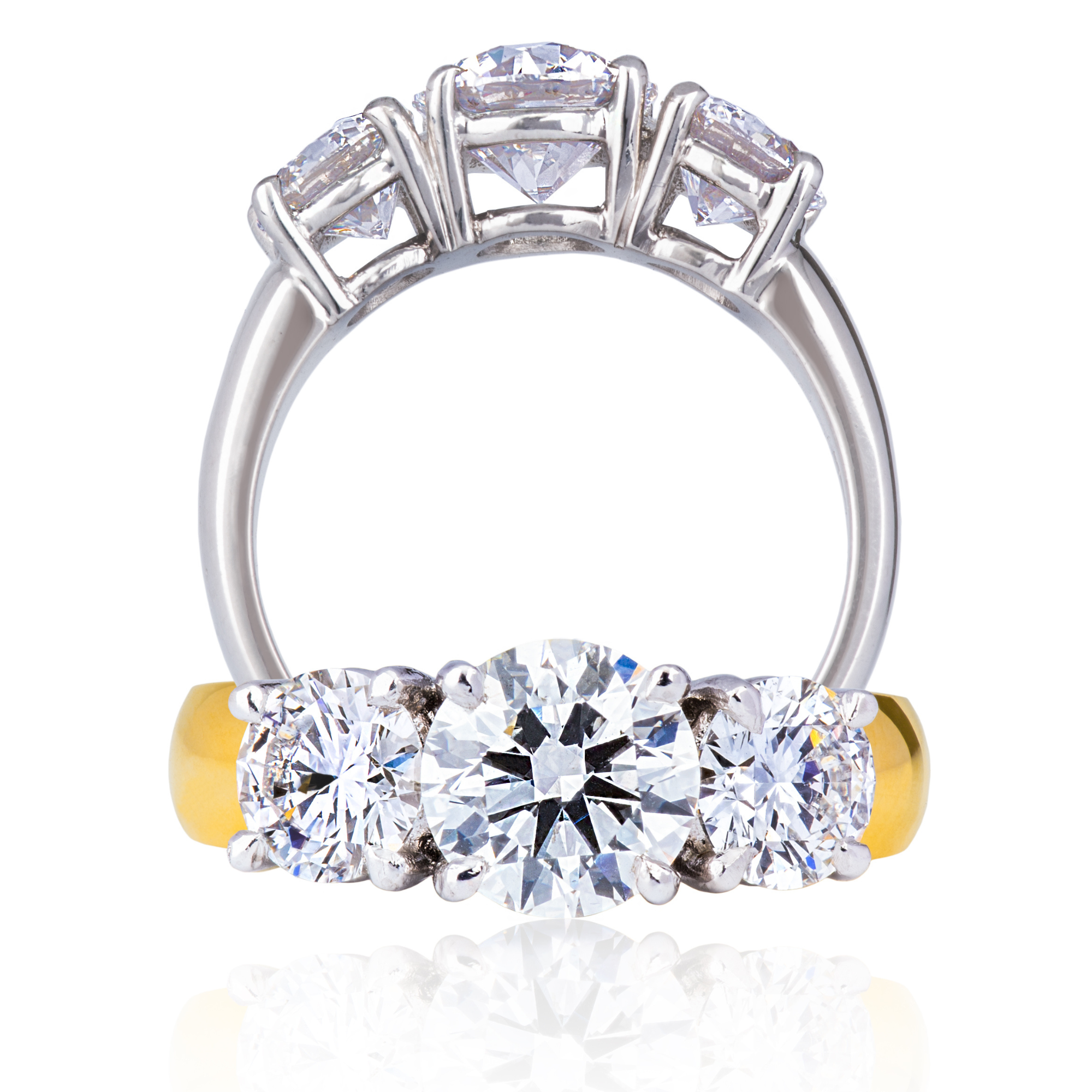 Trilogy diamond engagement ring