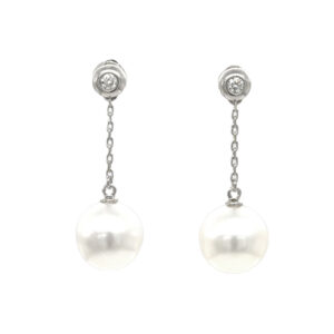 Diamond & South Sea Pearl Earrings