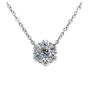 diamond cluster pendant necklace