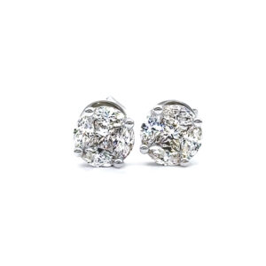 Diamond cluster earrings