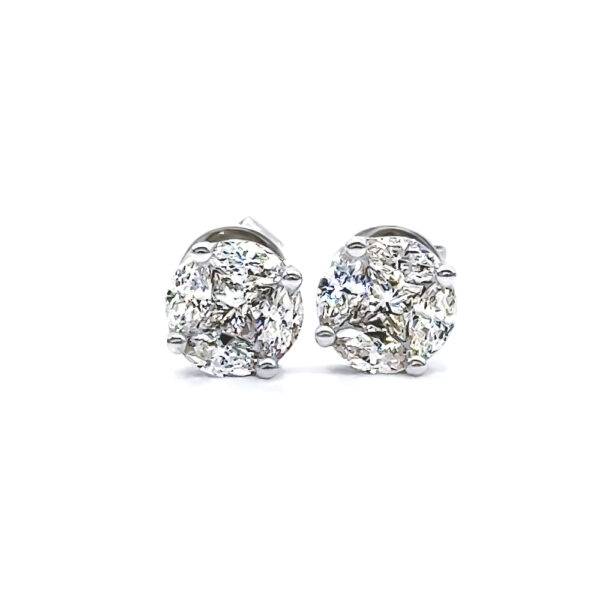 Diamond cluster earrings