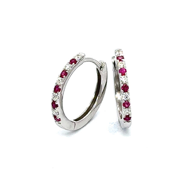 Ruby Diamond Hoop Earrings