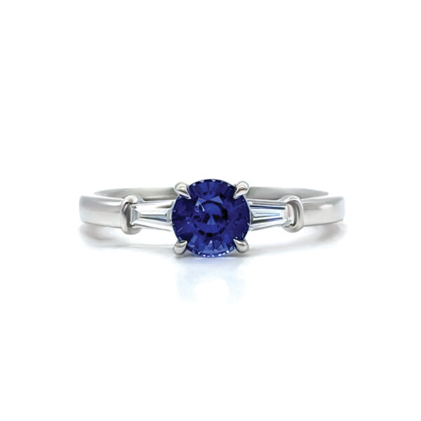 sapphire diamond trilogy ring