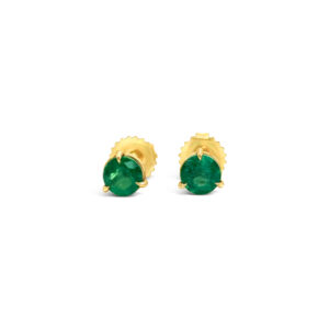 Natural emerald stud earrings