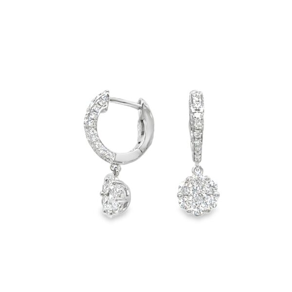 Diamond Hoop Drop Earrings