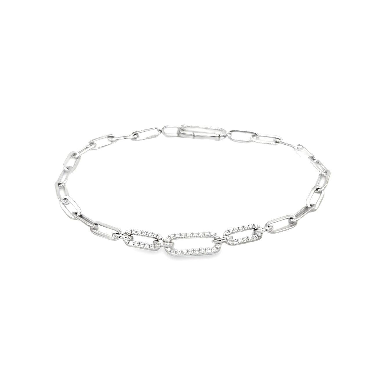 Diamond Oval Link Bracelet