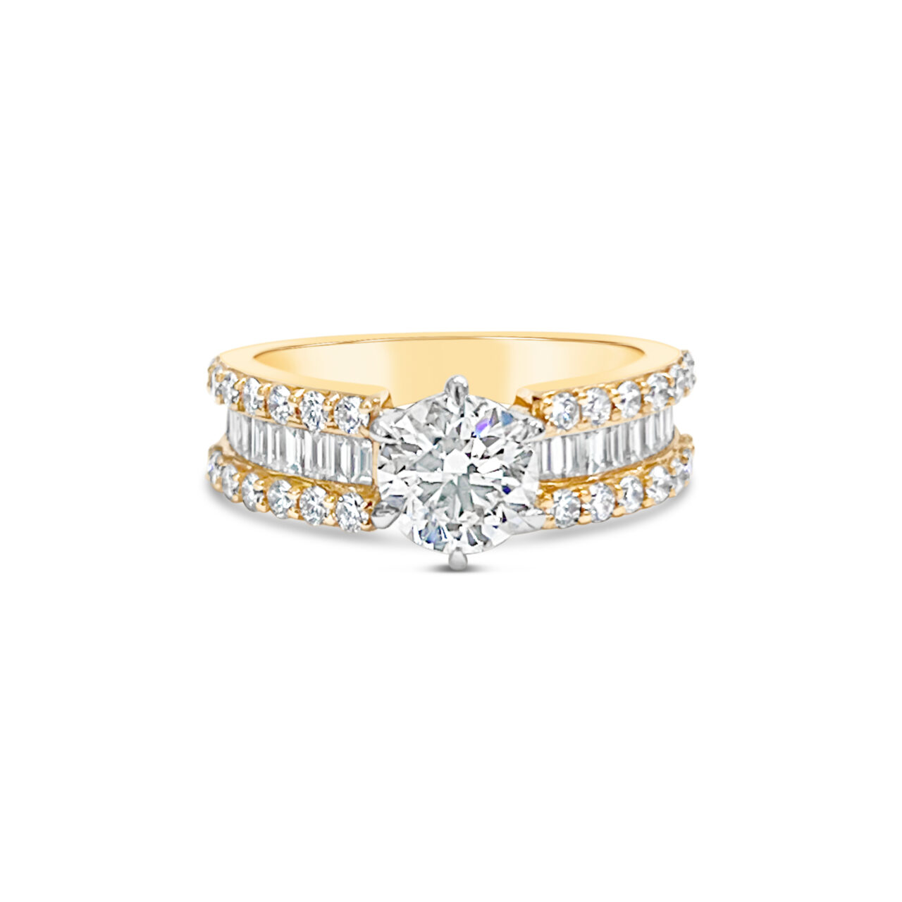 Round & Baguette Diamond Ring