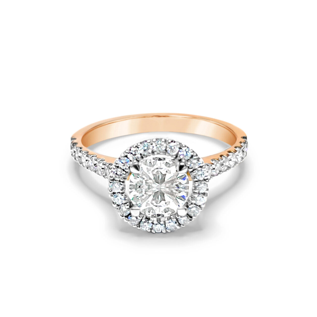 Rose Gold Diamond Halo Ring