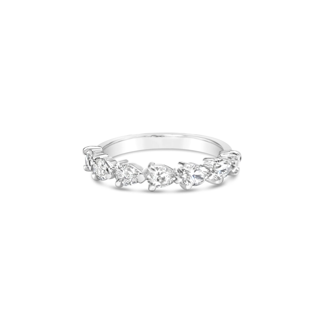 East West Pear Cut Diamond Eternity Ring