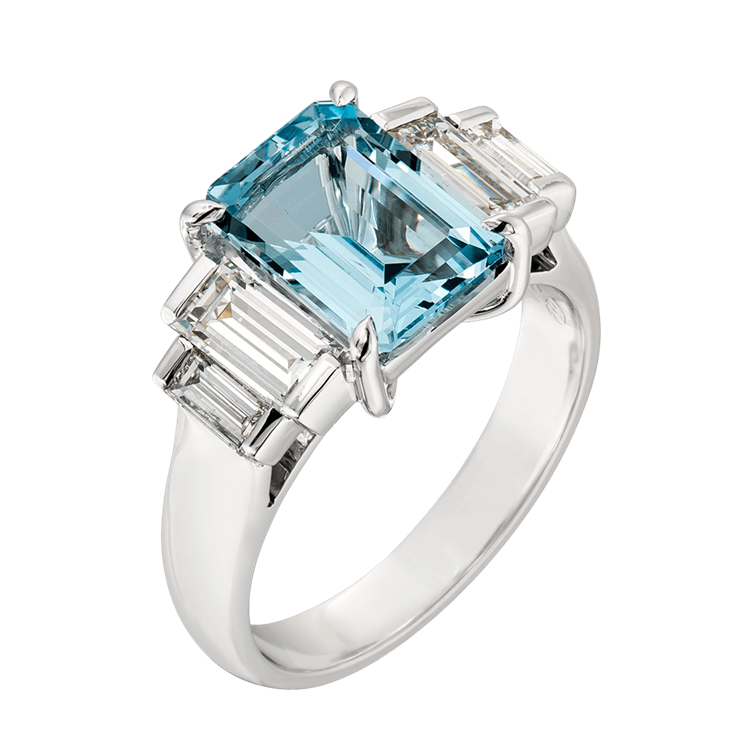 Aquamarine Engagement Ring