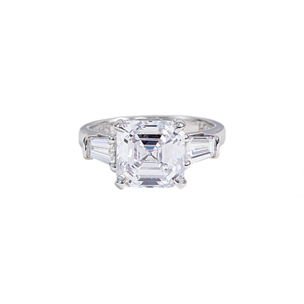 Asscher Cut Trilogy Ring