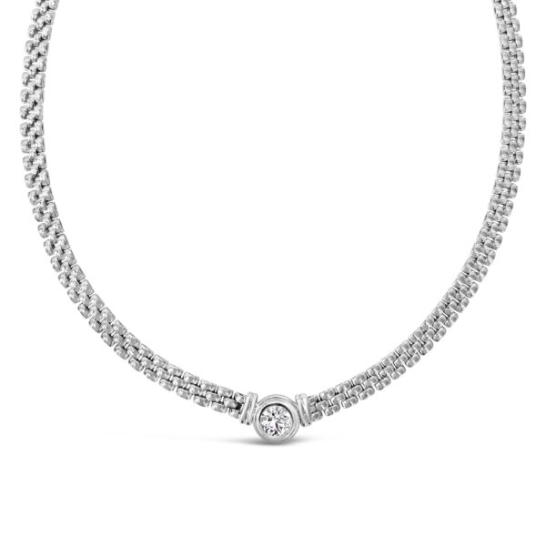 Flat Link Diamond Necklace