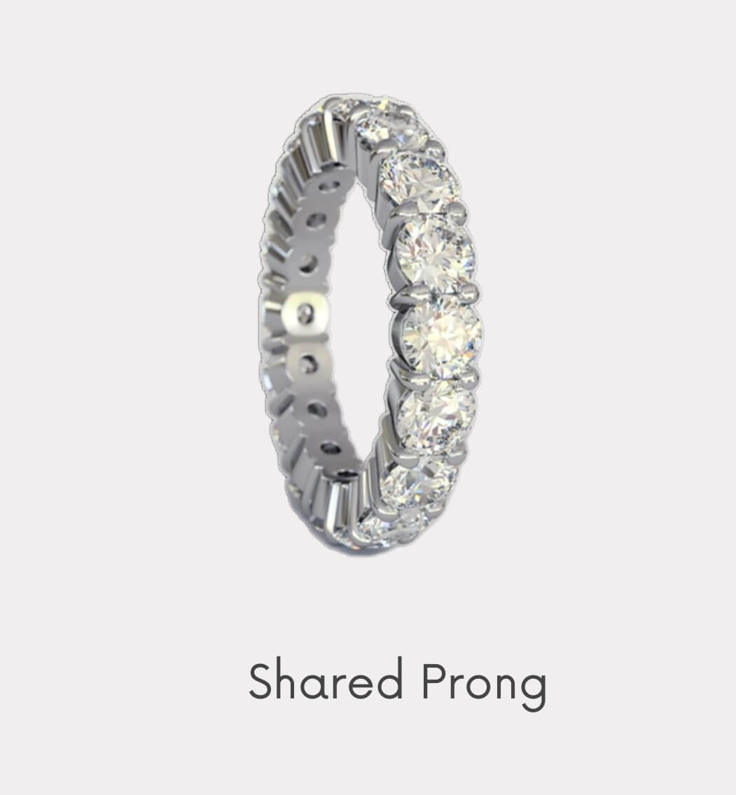 Shared Prong Setting for Eternity Ring