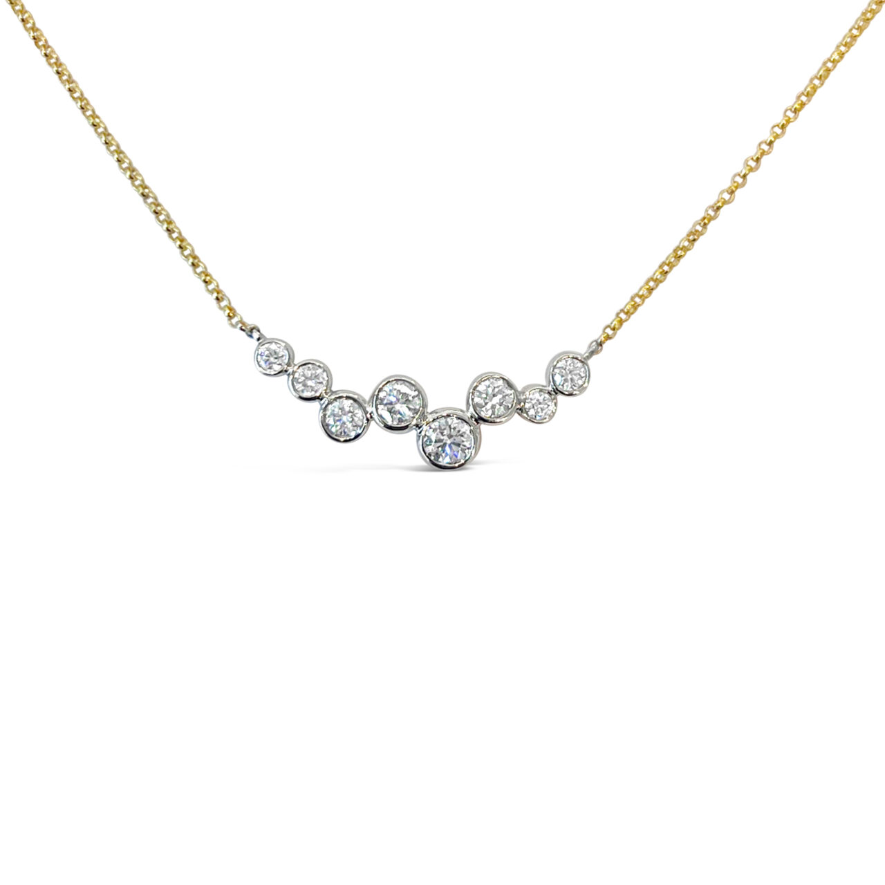 Scattered Diamond Bar Necklace