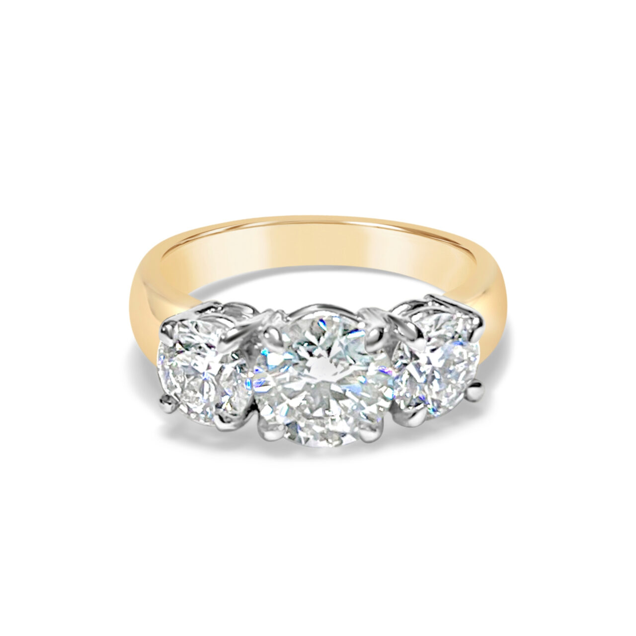 Round Brilliant Cut Trilogy Diamond Ring