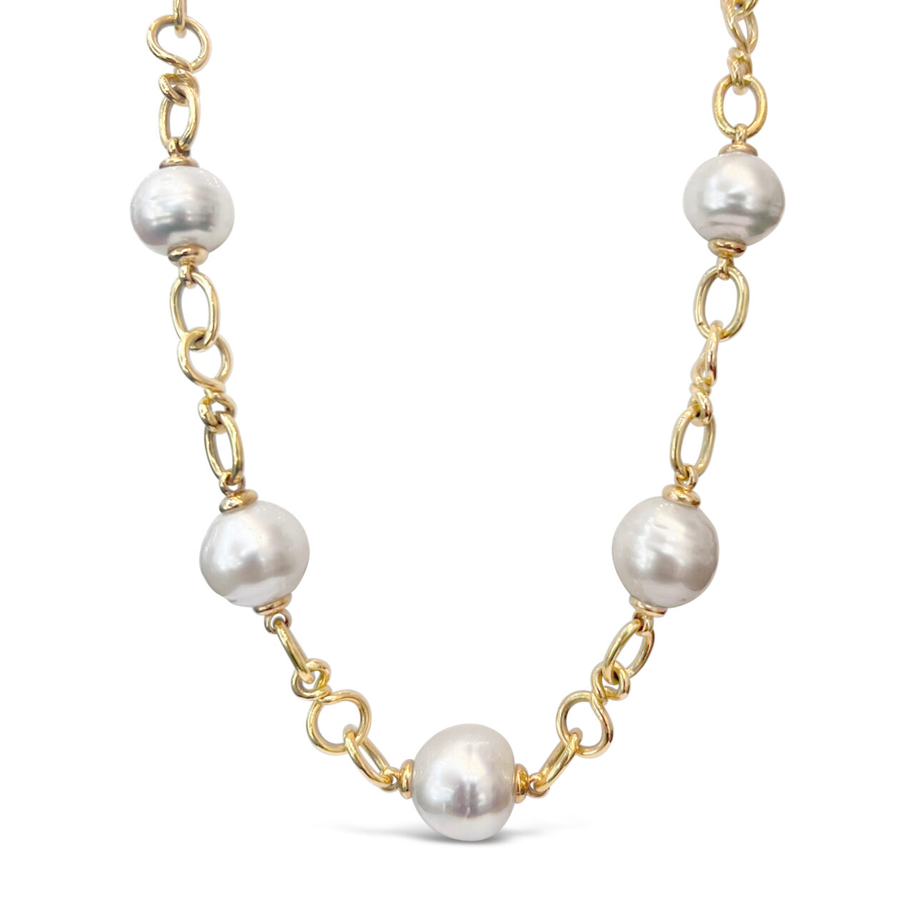 Twisted Belcher Pearl Necklace